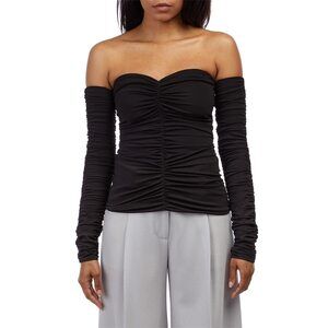 Rosetta Getty Ruched Bandeau Top Black SM
